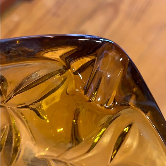 Vintage mid century Hazel Atlas amber ashtray - Picture 12 of 12